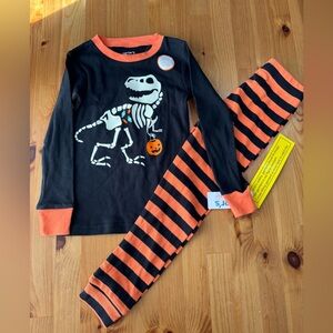 Carter's Glow In The Dark Halloween‎ T-Rex Trick Or Treating PJ's Set Size 4T